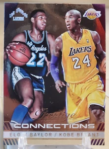 2014 Prestige KOBE BRYANT Chrome Insert Connections #12 LAKERS Card ELGIN BAYLOR - Picture 1 of 2