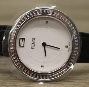 FENDI My Way Watch 35000S Black/Silver White Dial Stainless Steel/Leather - Picture 1 of 8