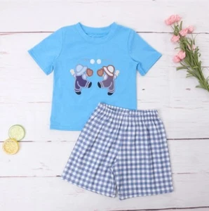 NEW Boutique Baseball Boys Shorts Outfit Set - Picture 1 of 6