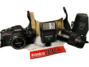 KONICA AUTOREFLEX TC 35mm CAMERA with HEXANON AR 50mm LENS and BONUS 135mm LENS