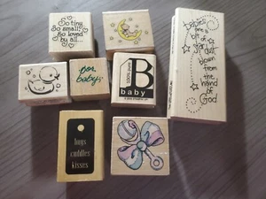 Baby Set Rubber Stamp - Lot Of 8  - Picture 1 of 8