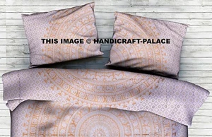 Gold Mandala Cotton Pillow Sham Indian Elephant Pillow Throw Cushion Cover Decor - Picture 1 of 3