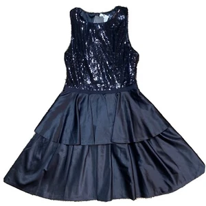 AX Armani Exchange Damen Kleid Schwarz Pailletten Ärmellos Größe 6 Neu Mit Etikett - Bild 1 von 5