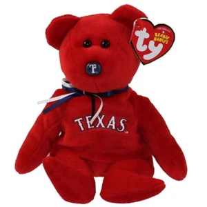 TY Beanie Baby - Oso de béisbol MLB - TEXAS RANGERS (8,5 pulgadas) - Juguete de peluche MWMT - Imagen 1 de 1