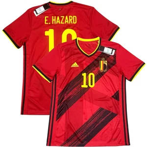 2020/21 Belgium Home Jersey #10 E. Hazard Medium adidas Soccer Euro Kit NEW - Picture 1 of 21