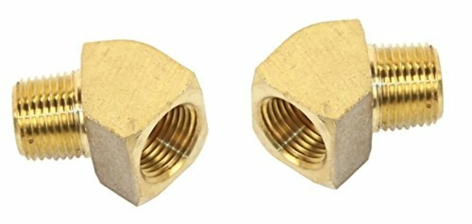 EMPI 9237 – 45° Brass Fitting | 3/8" Male NPT x 3/8" Female NPT | 2 Pack - Image 1 of 1