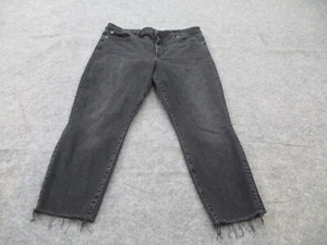 Gap Jeans Womens 16 Black Denim Petite Curvy True Skinny Distressed Leg - Picture 1 of 11