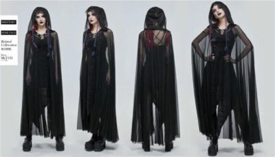 Diablo Moda Gótico Punk Sexy Perspectiva Capa Damas Palacio Encaje Rock Capa Foto 1 de 4