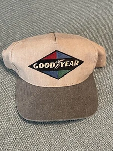 Vtg Goodyear Racing Vintage Cap Hat Snapback Gray w/Diamond Patch Red/Green - Picture 1 of 5