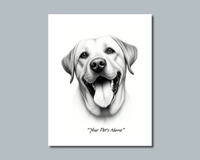 Personalized LABRADOR RETRIEVER Pet Print Photo DOG'S NAME Picture 8x10 11x14 P3 - Image 1 of 4