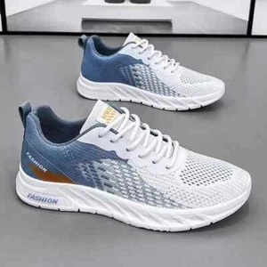 Mens Running Shoes Breathable Knit Sport Sneakers Cushion Lightweight Casual Gym - Picture 1 of 8