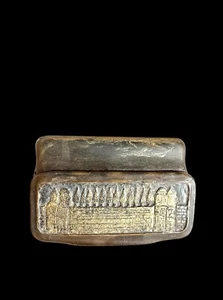 Antiguo cuerno continental de calidad de museo dorado caja de tabaco judío judaica - Imagen 1 de 16