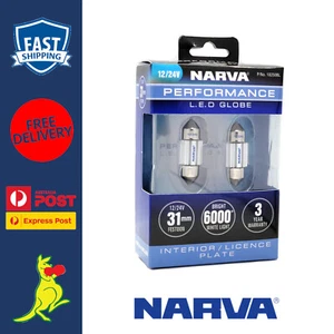 Narva 31mm LED Festoon Globe 12/24V GEN III LED Festoon Bulbs Pair - Picture 1 of 5