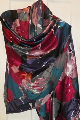 Jim THOMPSON Designer Fabrics of California Floral PINKS-PURPLE-GREEN-TURQ. BTYd - Image 1 of 4