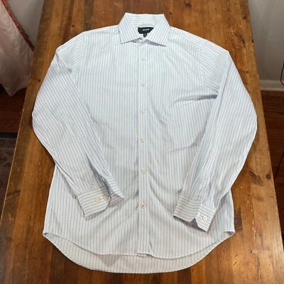 Camisa Jack Spade Para Hombres 15.5 34/35 Blanco Azul Rayas Abotonada Preppy Vestido de Trabajo Foto 1 de 4
