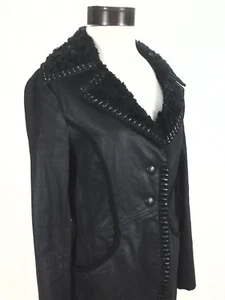 Isabel de Pedro Cappotto Giacca Donna Moda Elegante Cerato Nero Tg 10 Raro - Foto 1 di 11