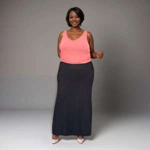 ROCKTHOSECURVES WOMENS PLUS SIZE SLEEVELESS 2 COLOUR MAXI DRESS LINED TOP - Picture 1 of 21