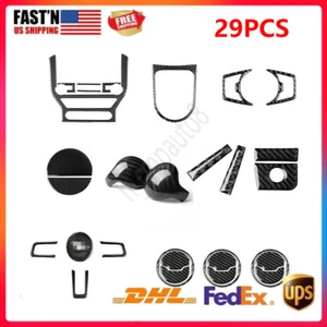 29XCarbon Fiber Car Full Set For Ford Mustang 2015-2019 Interior Decoration Trim - Picture 1 of 13