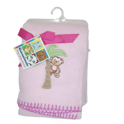 2013 Garanimals Monkey On Palm Tree Fleece Baby Security Lovey Blanket 30" X 40" - Image 1 of 4