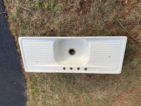 Old Antique Vintage Farm Sink Cast Iron Porcelain KHOLER white 21" by 54" by 9" Cover