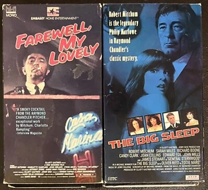 2FER VHS Robert Mitchum/Philip Marlowe-Farewell, My Lovely/The Big Sleep TESTED - Picture 1 of 5