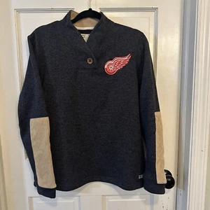Suéter tejido chal de hockey grande CCM polar para mujer gris Detroit Red Wings NHL - Imagen 1 de 15