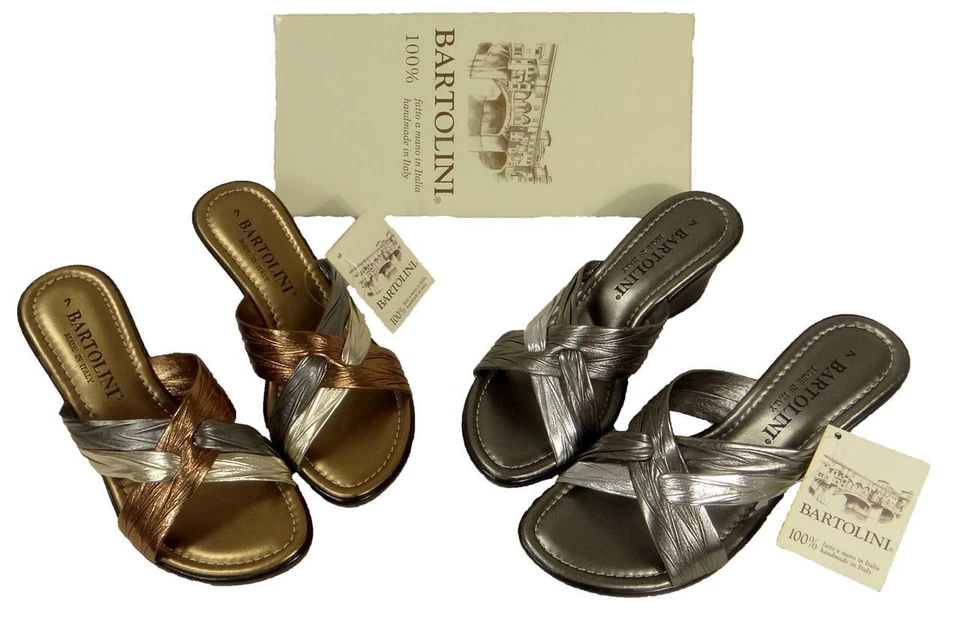 Nuevas Sandalias Para Mujer Bartolini Medianas Sin Cordones Dos Tonos con Tiras Zapatos Informales Donna-1 Foto 1 de 4