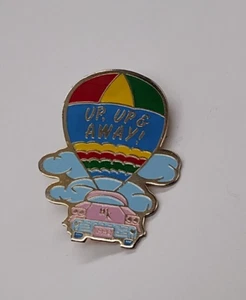 Up Up & Away!  Pin de solapa de coche rosa globo aerostático 1992 - Imagen 1 de 5