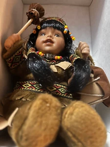 Inherited Native American Indian Doll with Drum Perfect Condition. - Picture 1 of 3
