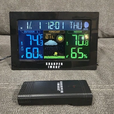 Weather Station Indoor Outdoor Thermometer Wireless Color Display Digital - Image 1 of 4