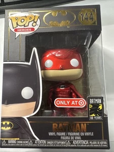 Funko Pop #144 BATMAN Red Chrome 80th Anniversary Target Exclusive DC Heroes - Picture 1 of 7