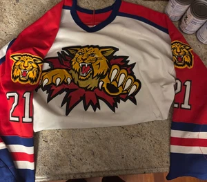 MAGLIA CHL OHL HOCKEY GAME GIOCO AUTENTICO INDOSSATA MONCTON WILDCATS BECK #21 - Foto 1 di 4