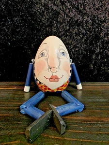 VINTAGE SIGNIERT RAVENNE VOLKSKUNST BEMALT HUMPTY DUMPTY - Bild 1 von 6