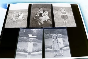 fünf tolle alte Negative - Familie - Kinder Mädchen - 1910-20 ?? - Picture 1 of 5