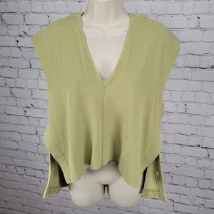 Free People Beach verde maglia maglione oversize con cappuccio canotta taglia media M - Foto 1 di 11