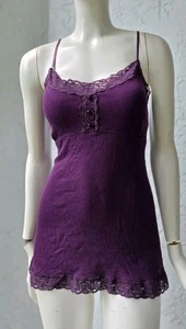 American Eagle Y2K 2000s Lace Trim Cami Tank Top Purple Coquette Size XL - Bild 1 von 5