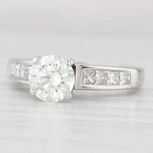 1.69ctw Anillo Compromiso Diamante Redondo 14k Oro Blanco Talla 5.5 Catedral - Imagen 1 de 10