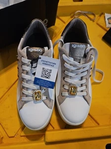 Igi & Co 6668422 Sneaker Leder braun Nerz gepunktet Strass, Gr.5 1/2 ohne Deckel - Bild 1 von 22