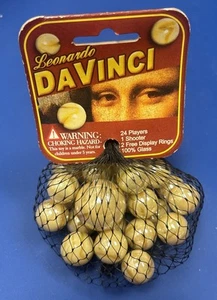 Leonardo DaVinci Marbles 24 Players + 1 Shooters Vintage 100% Glass Mega Marbles - Picture 1 of 5
