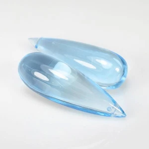 Coppia di orecchini a goccia 51,41 ct topazio blu svizzero naturale forato pera, Brasile-2251 - Foto 1 di 2