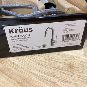 Kraus KPF-2600 Oletto Single Lever Kitchen Bar Faucet- Chrome *READ* - Picture 1 of 5