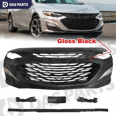 For 2019-2024 25 Chevy Malibu Front Bumper Grille Set w/Fog Light Black OE Style — 第 1/4 张图片