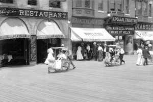 Atlantic City Boardwalk Hand Buggys 1920 professioneller Fotolabor Nachdruck - Bild 1 von 1