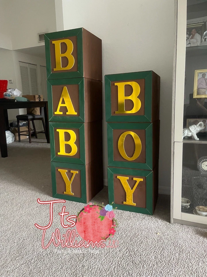 safari theme BABY BOY decorative boxes - Image 1 of 3