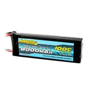 HobbyStar 8000mAh 2S 7.4V 100C LiPo Battery, XT90 Plug - Picture 1 of 2