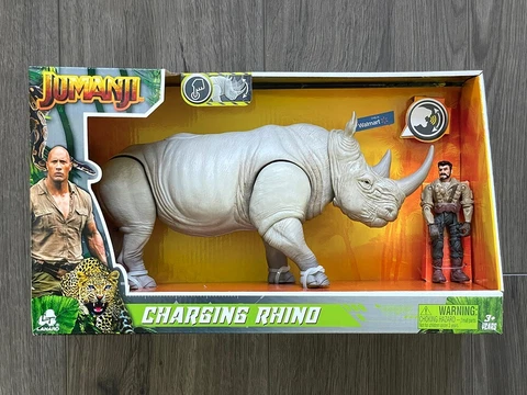 LANARD JUMANJI ELECTRONIC CHARGING RHINO W/ FIGURE - NEW / CASE FRESH! Cover