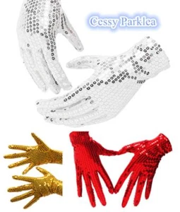 SN-F1-2 Michael Jackson Sequin Gloves Billy Jean King Of Pop Dancing Gloves - Bild 1 von 6