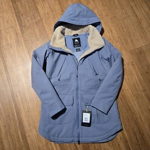 BURTON Living Lining PROWESS Snowboard JACKET Womens Med. Sherpa Folkstone Gray - Picture 1 of 9