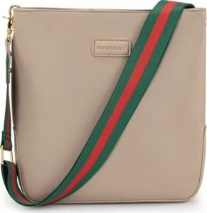Borsa Montana West panna con cinturino verde e rosso 12”x10” - Nuova con etichetta - Foto 1 di 7