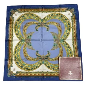 MUST DE CARTIER Seide Quadrat Schal Blau Multifunktional Damen Hergestellt in Frankreich 33" - Bild 1 von 8